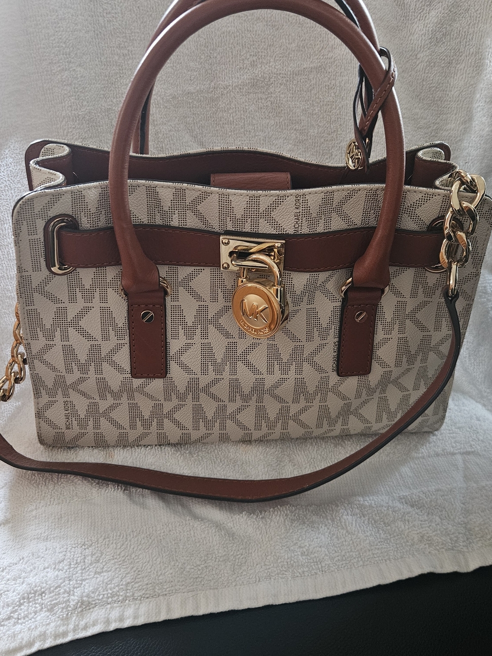 Michael Kors Brown Logo Satchel Bag